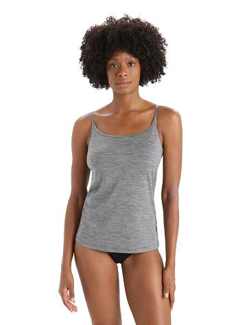 Women's Icebreaker Merino Siren Cami Singlet Bras Gritstone Heather | CA 1140ZUTG